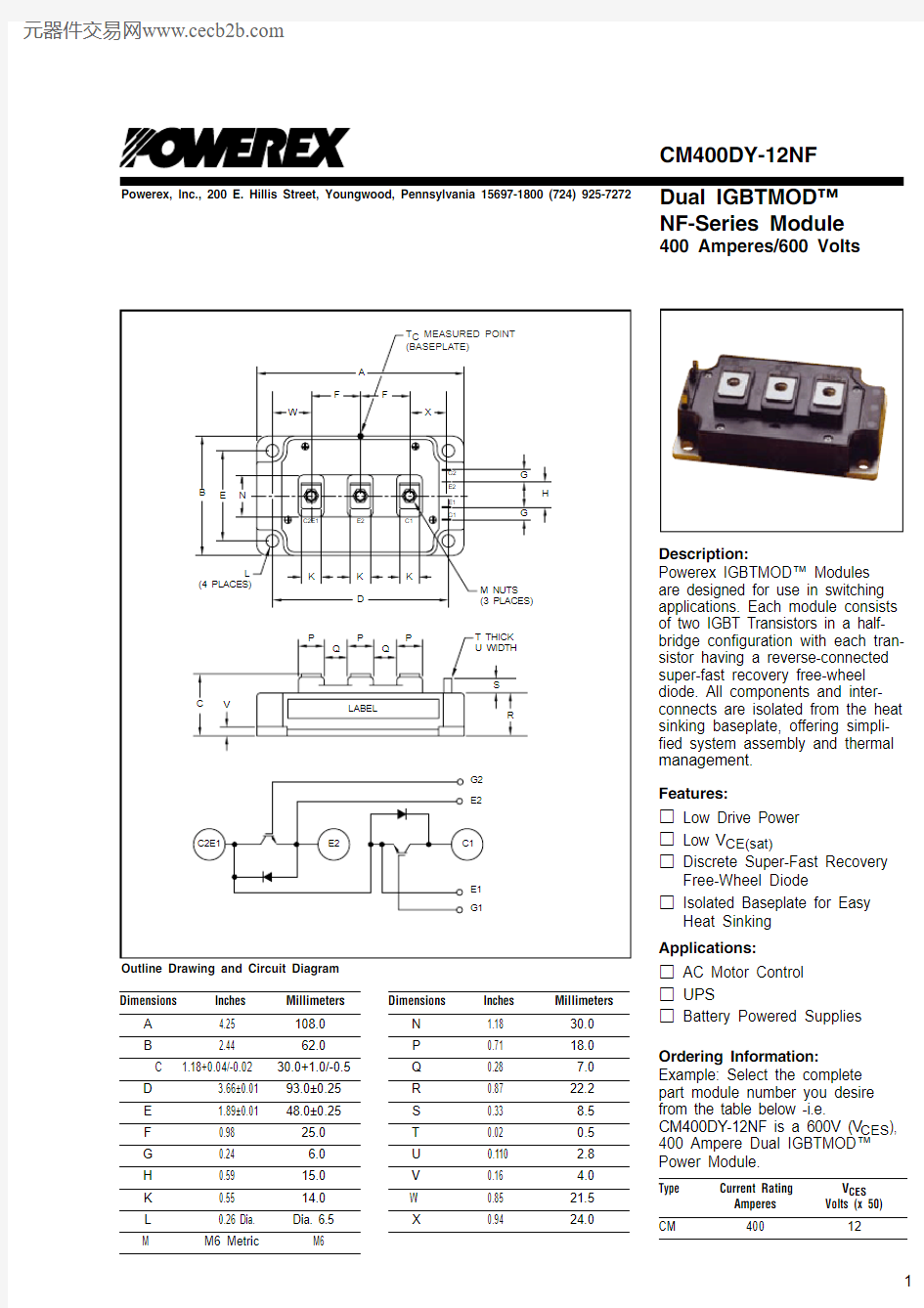 CM400DY-12NF中文资料