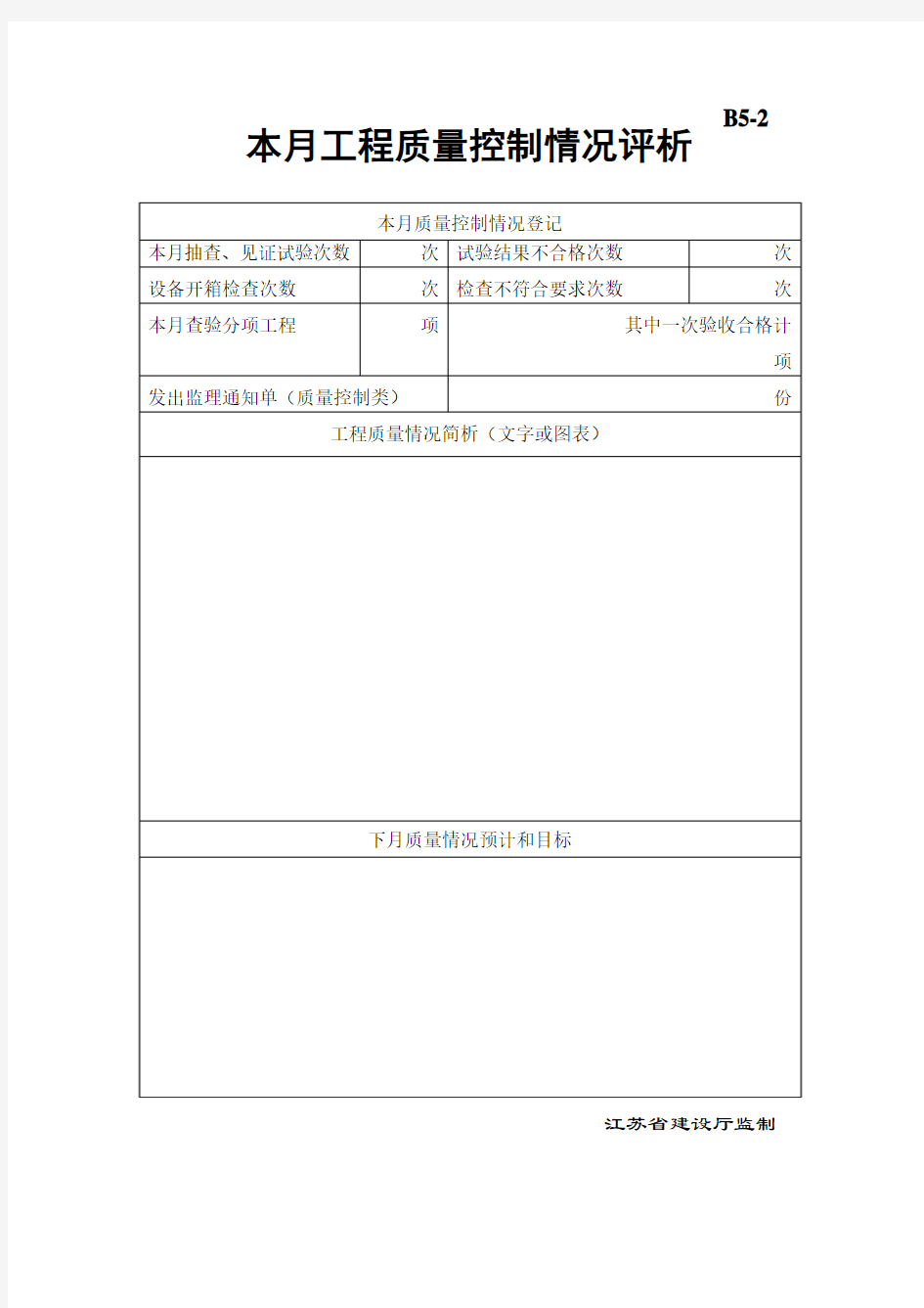 本月质量控制情况