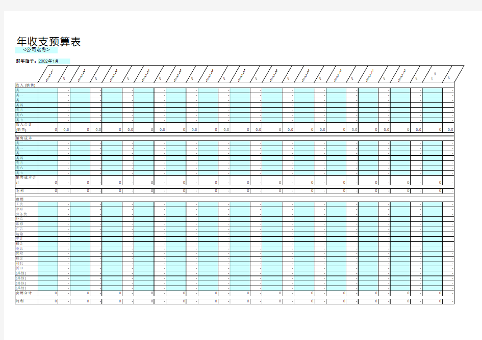 年收支预算表excel实用好模板