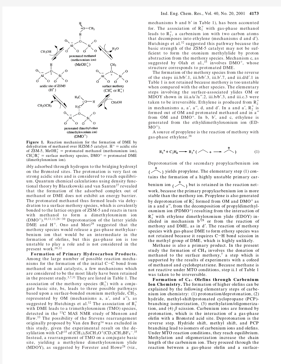 Kinetic Modeling of the Methanol to Olefins Process. 1. Model