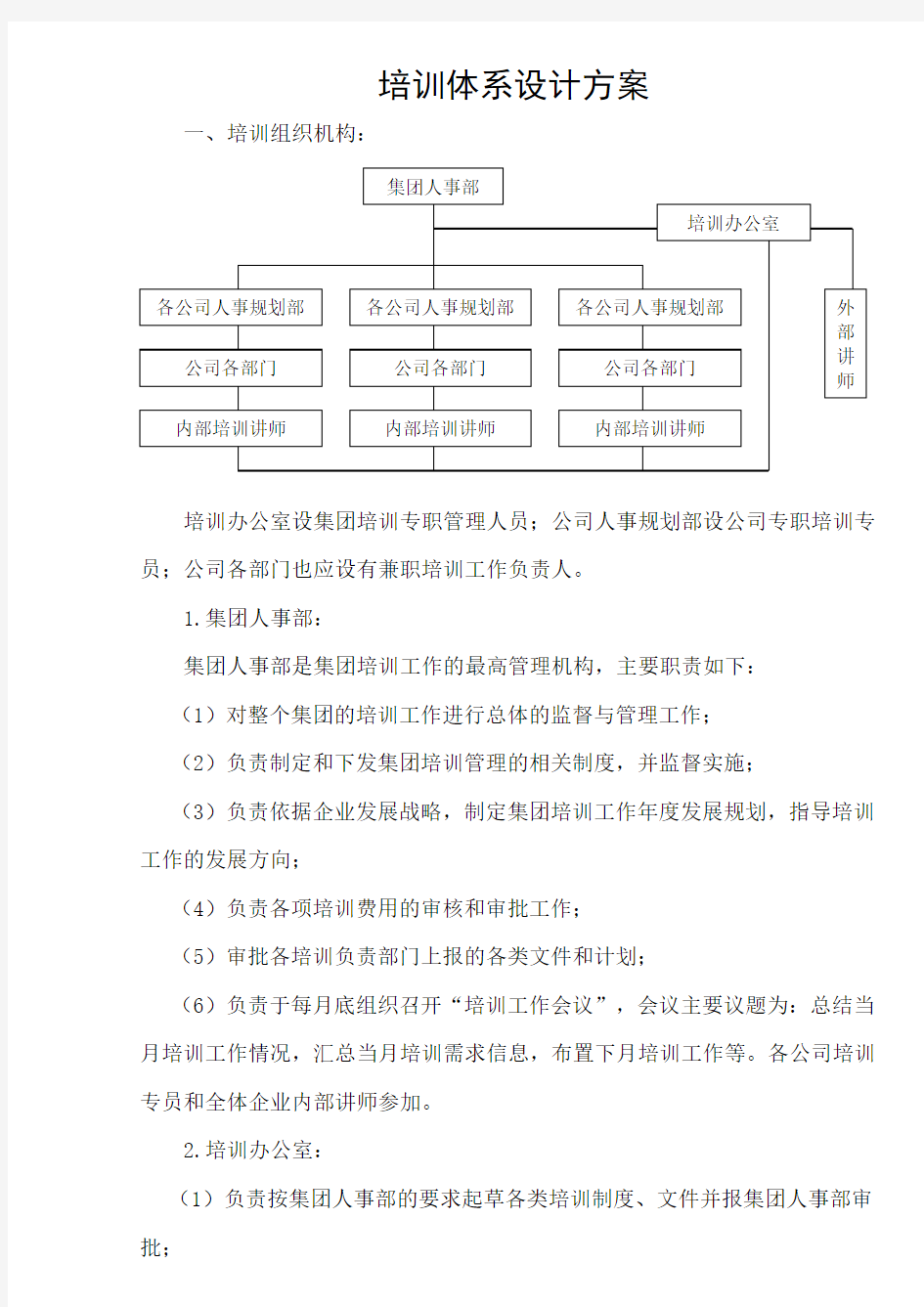 企业培训体系设计方案