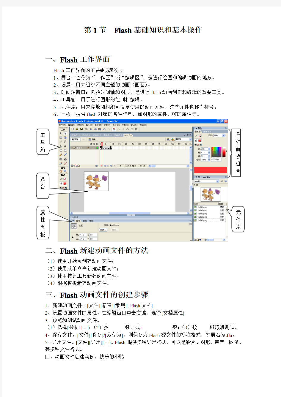 Flash必备基础知识和基本操作讲解学习