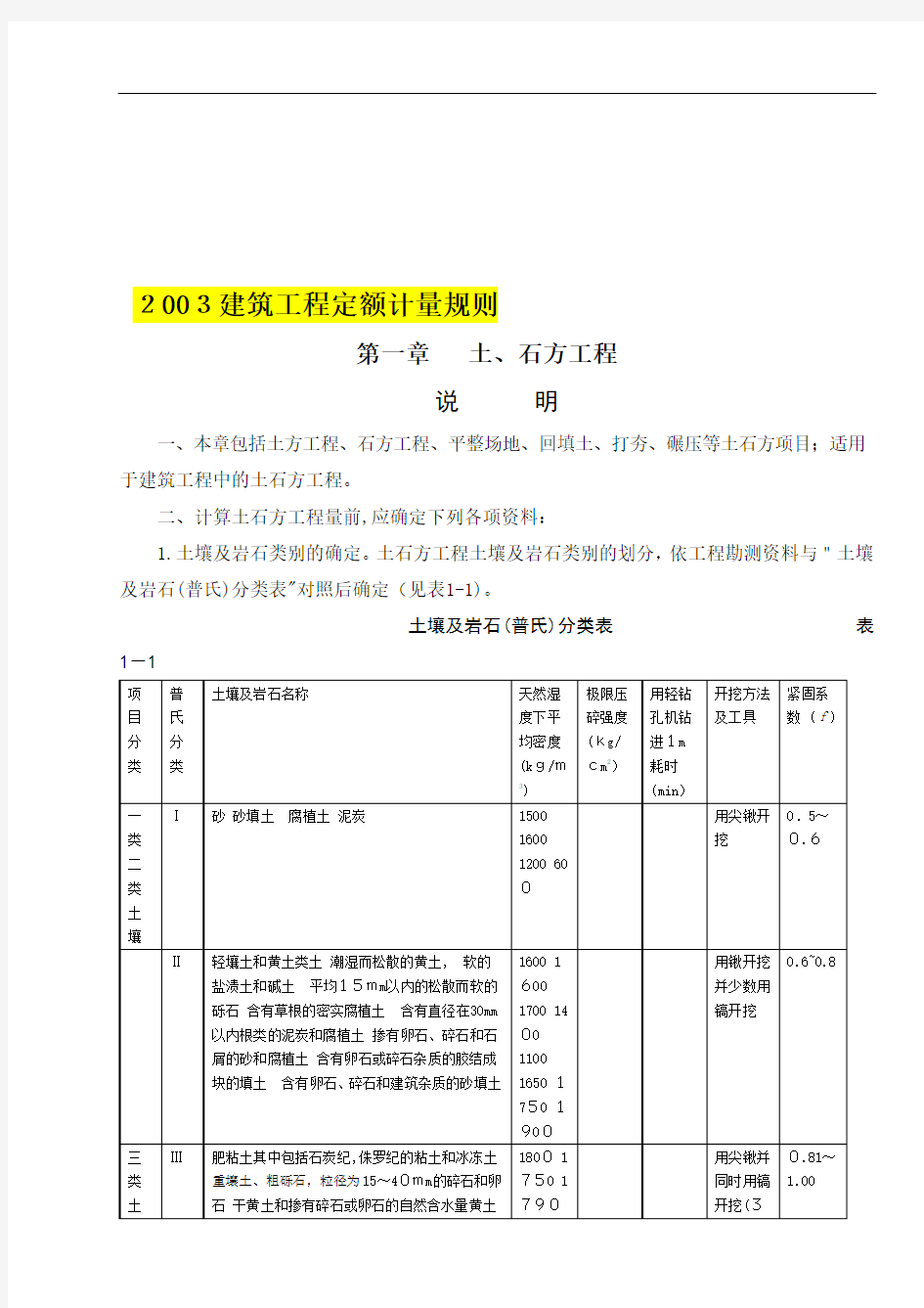 建筑工程定额计量规则详细说明