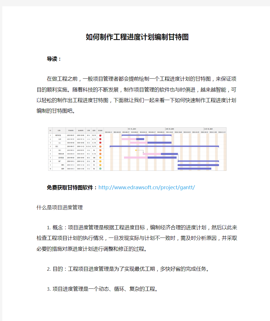 如何制作工程进度计划编制甘特图