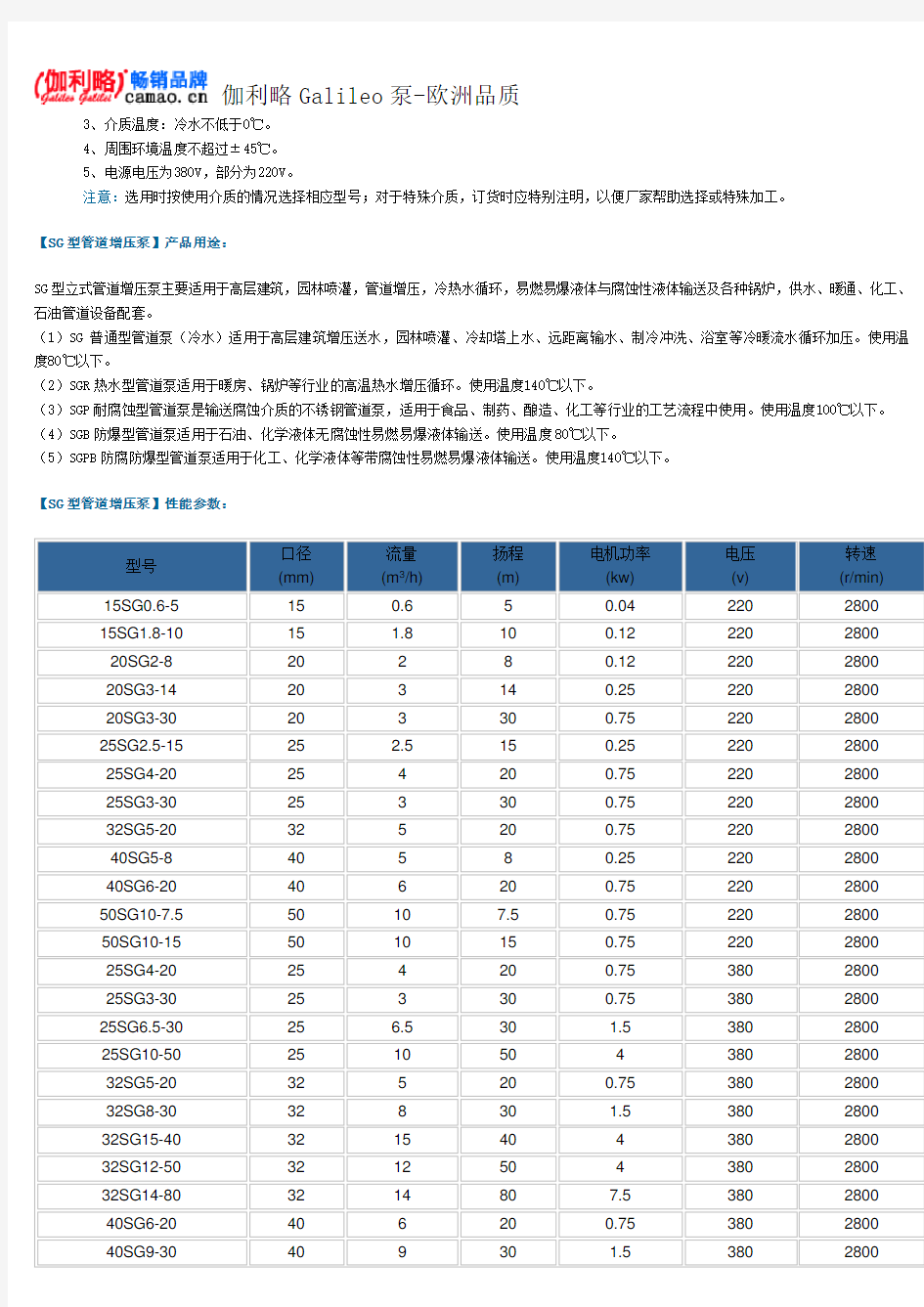 管道增压泵型号跟参数