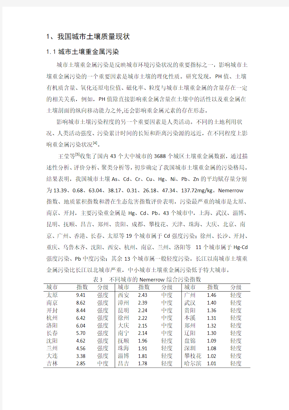 中国城市土壤质量状况评价剖析