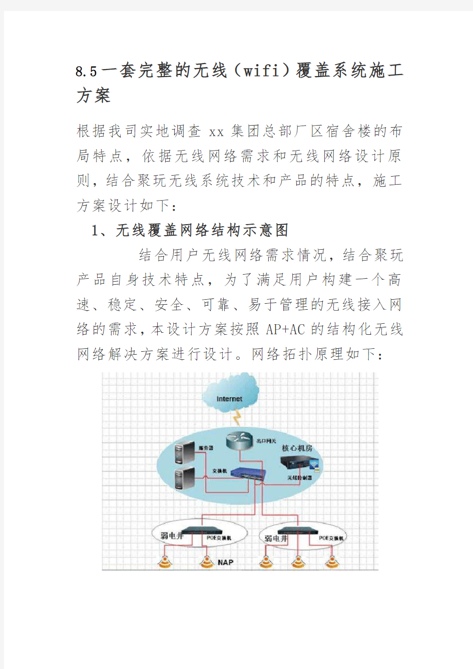 8.5一套完整的无线(wifi)覆盖系统工程施工设计方案