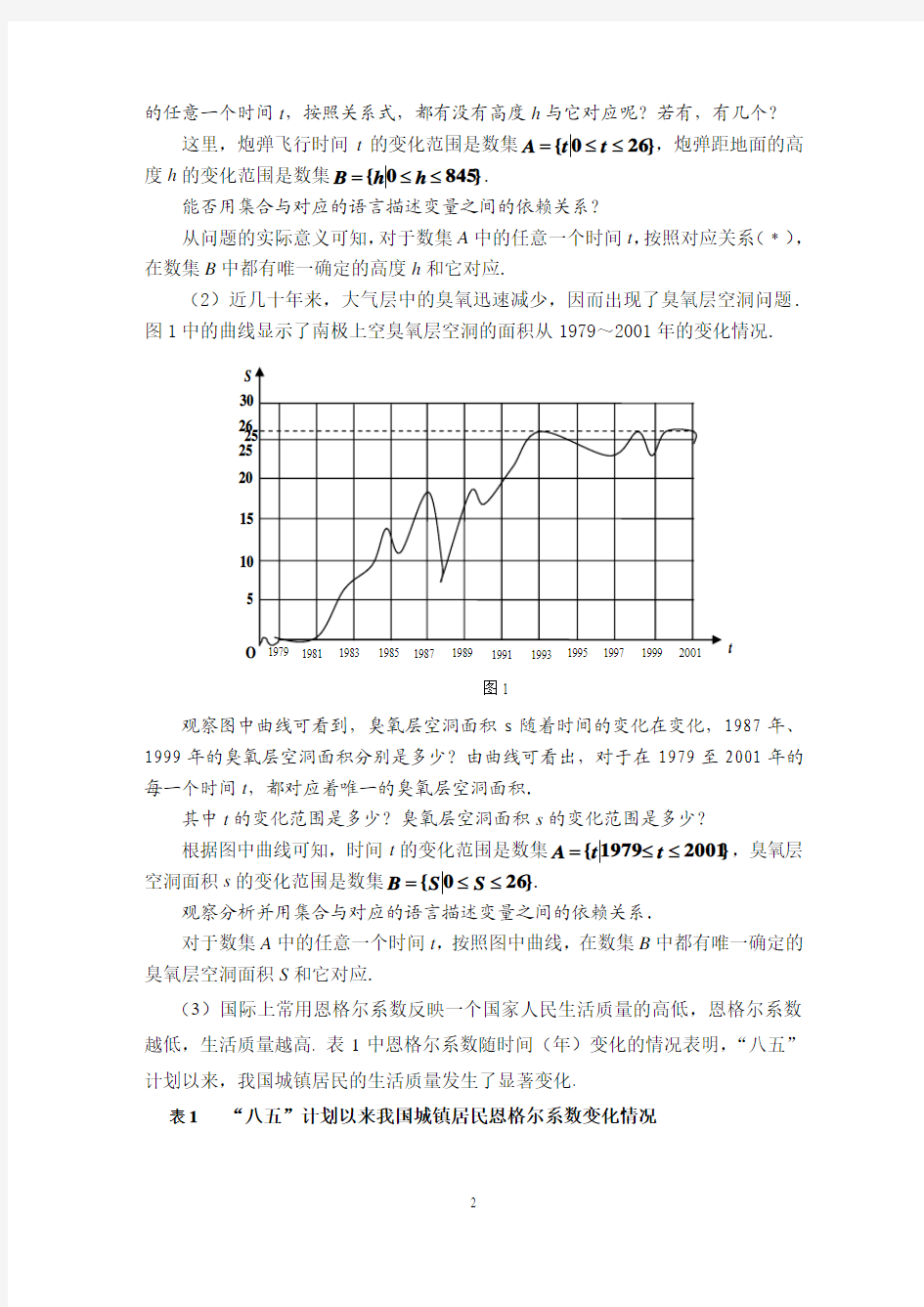 函数的概念(第一课时)解读