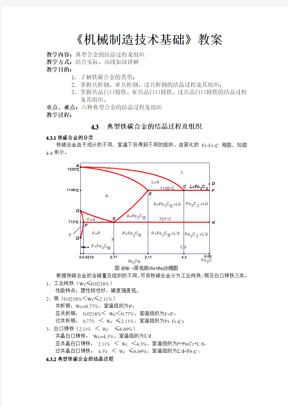 10讲 典型合金的结晶过程及组织