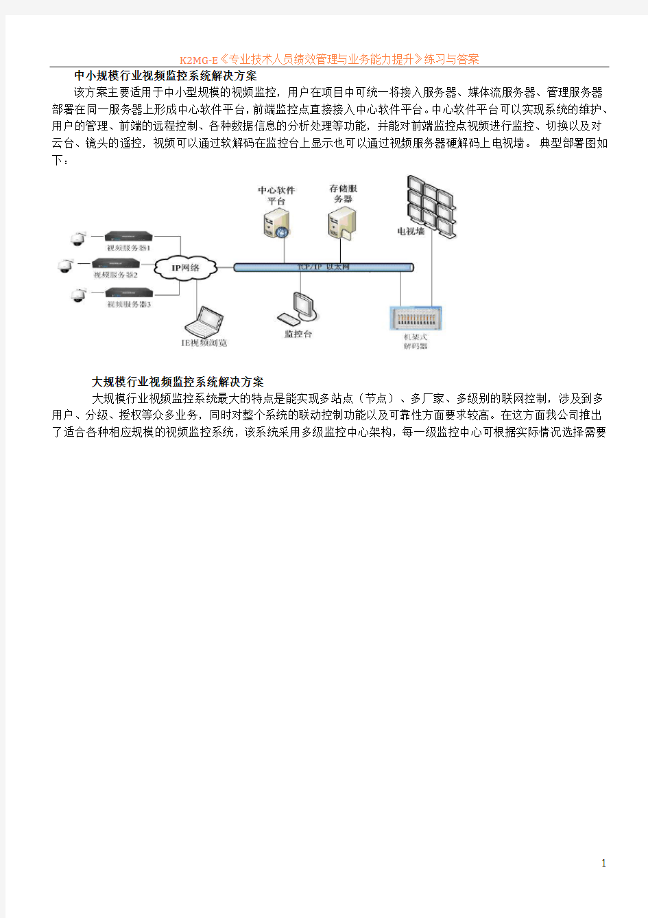 中小企业视频监控方案