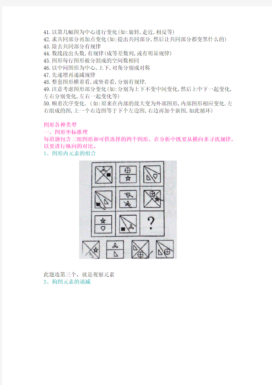 公务员行政测试图形推理大全