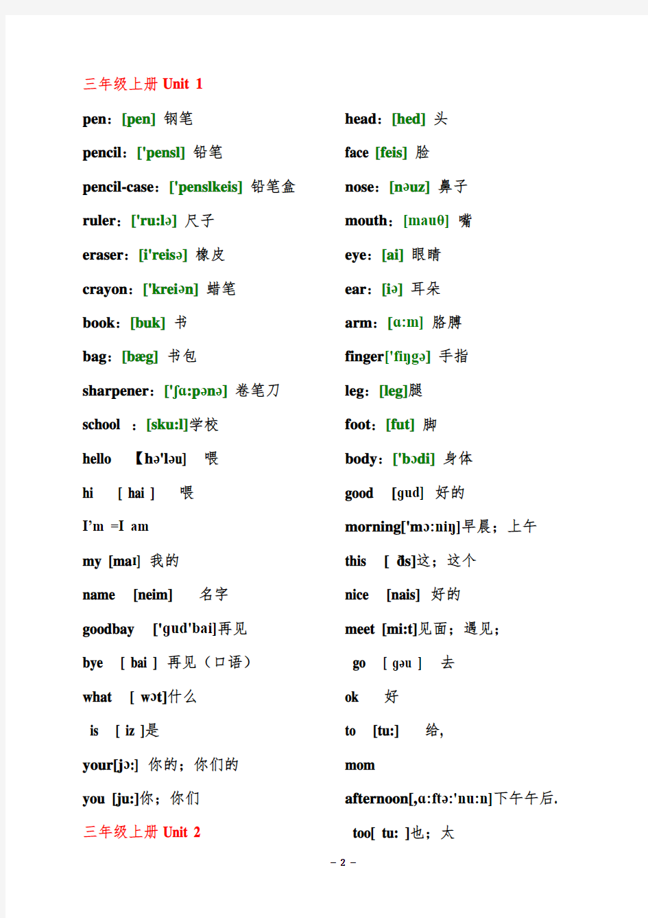 人教版小学英语单词表(带音标).doc