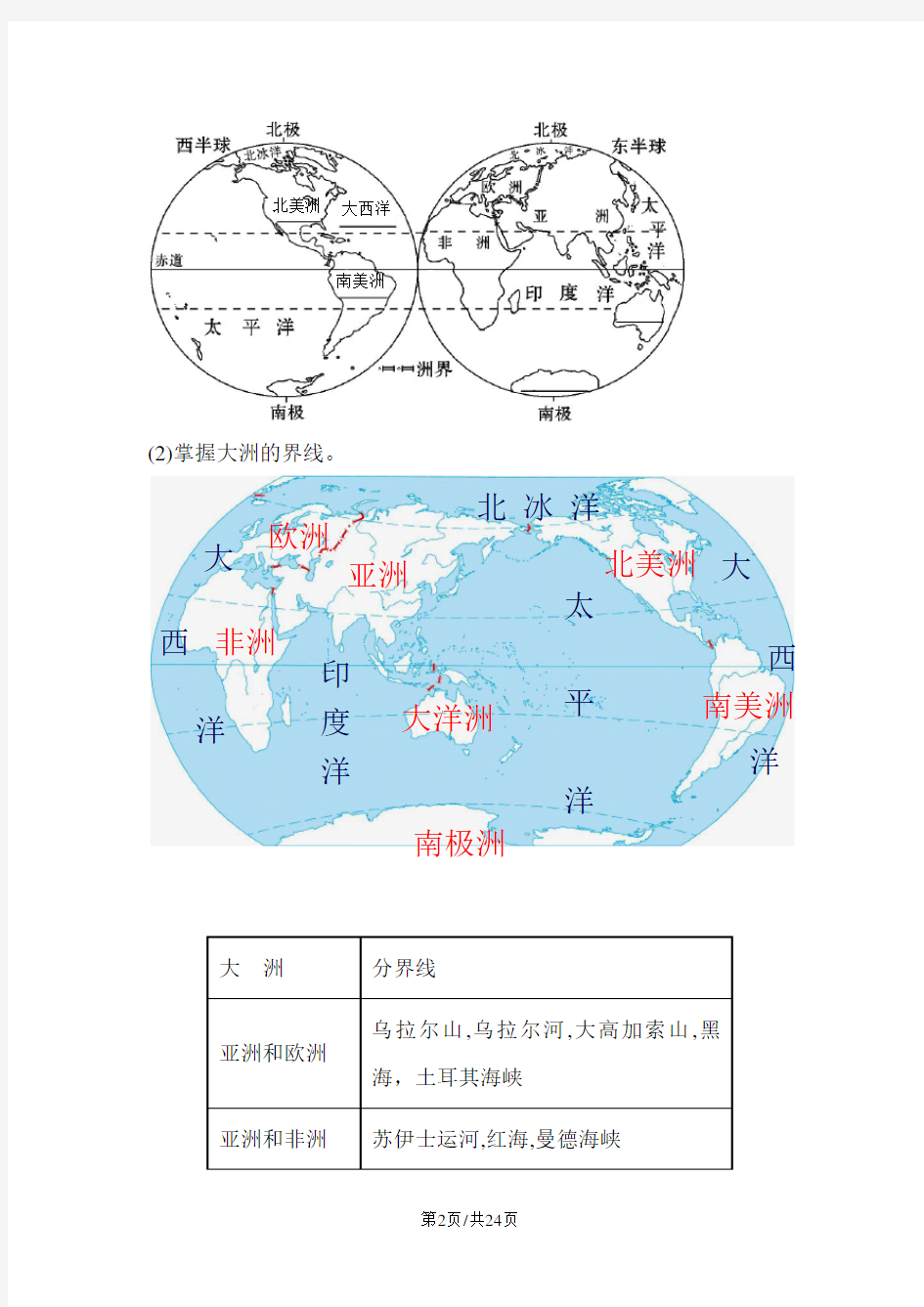 世界地理概况(教案)