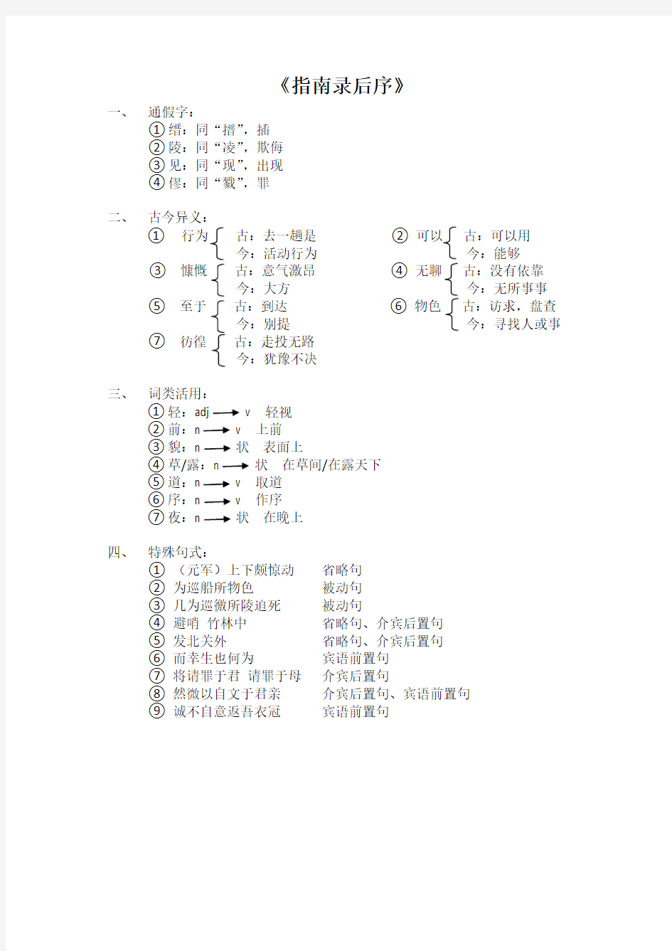 文言文知识点整理(全)