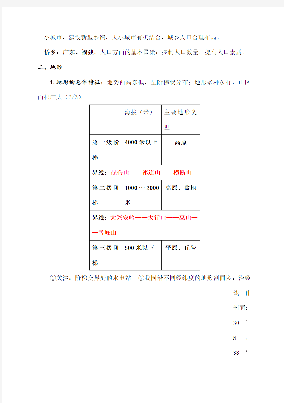 中国地理知识点归纳 