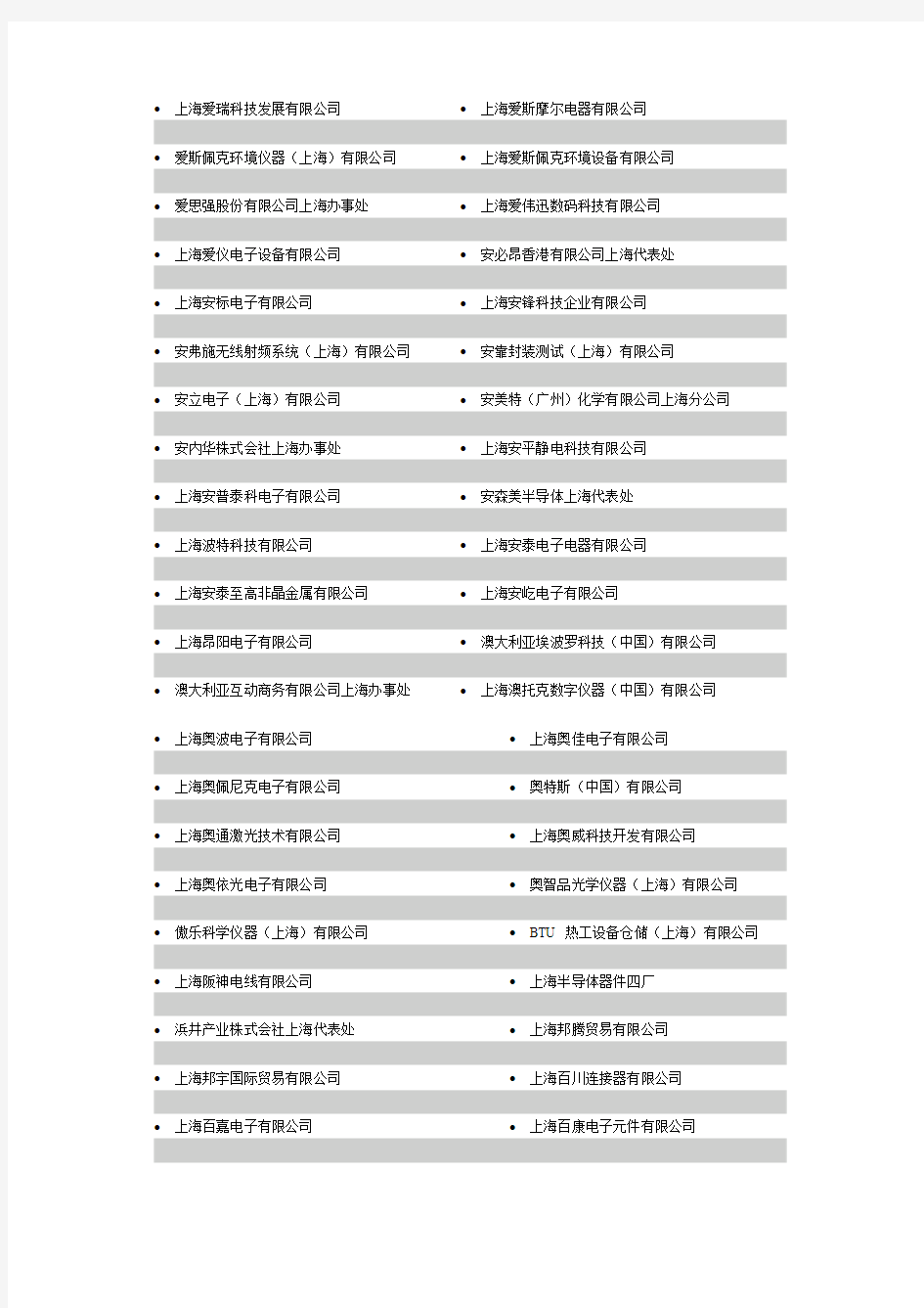 上海电子公司名录(较全1)