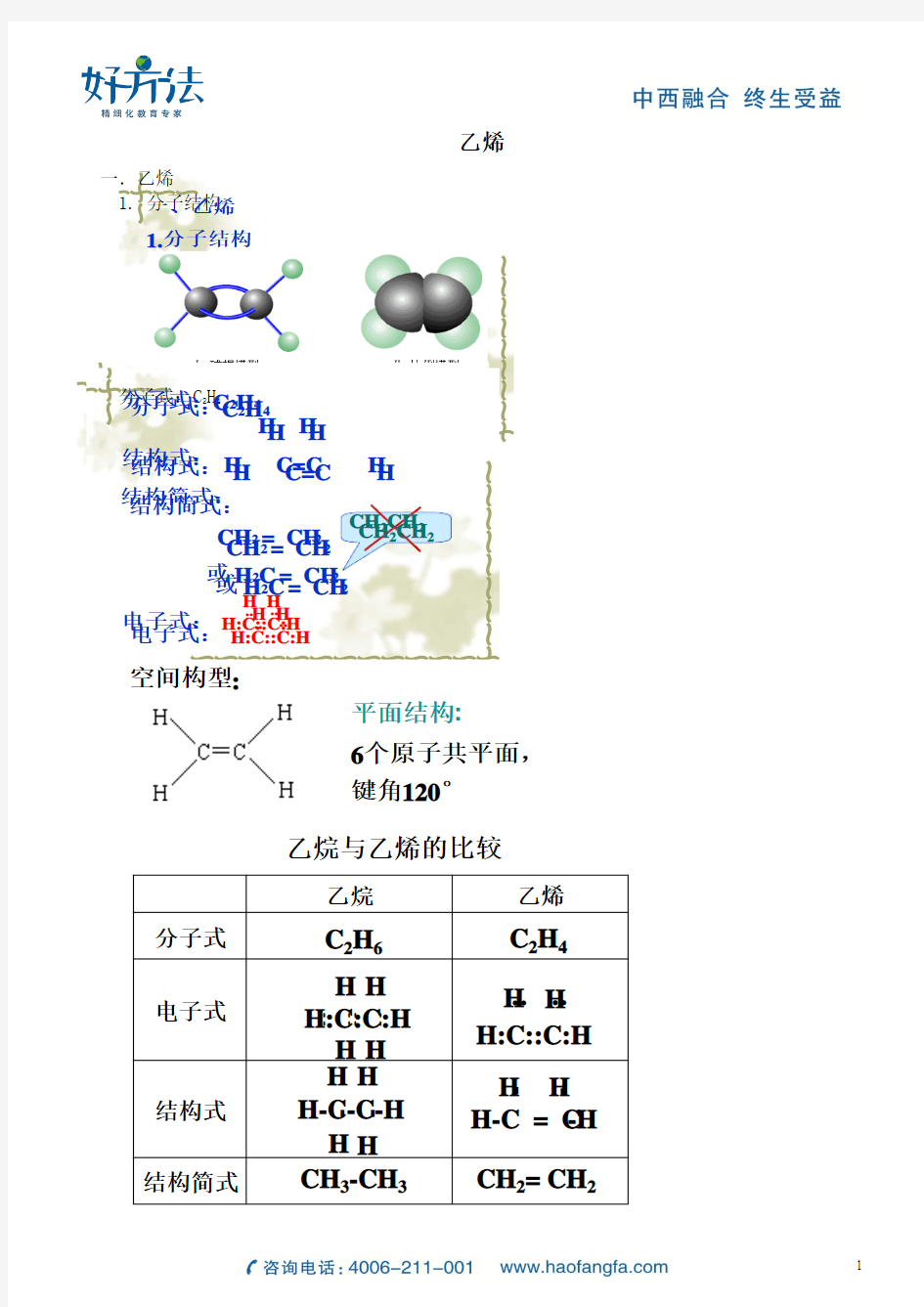 乙烯知识点归纳总结