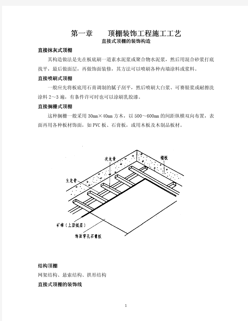 顶棚装饰工程施工工艺