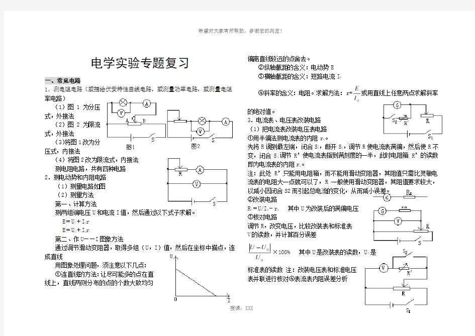 电学实验专题复习