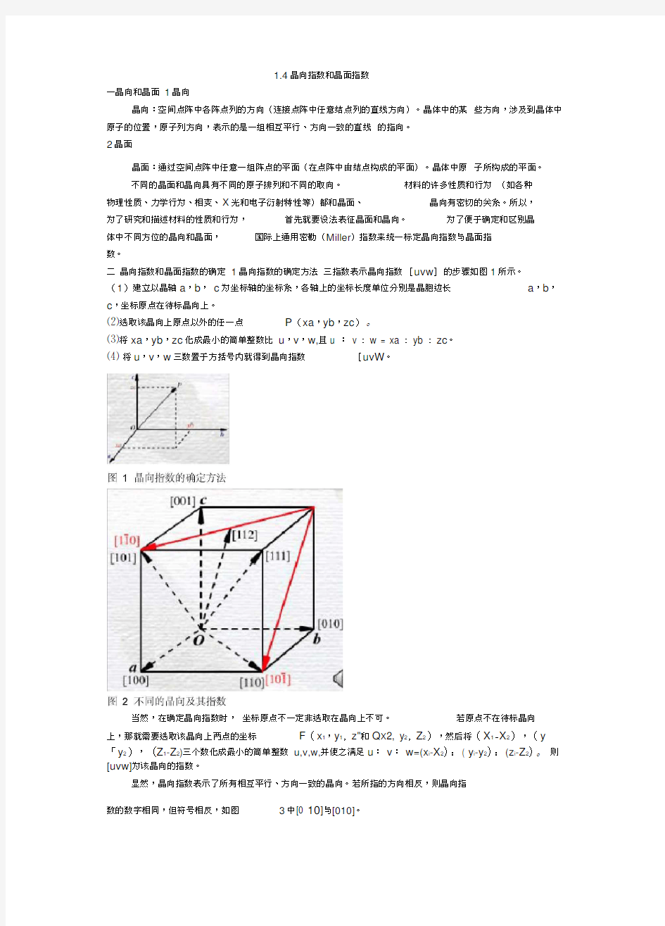 晶向指数与晶面指数