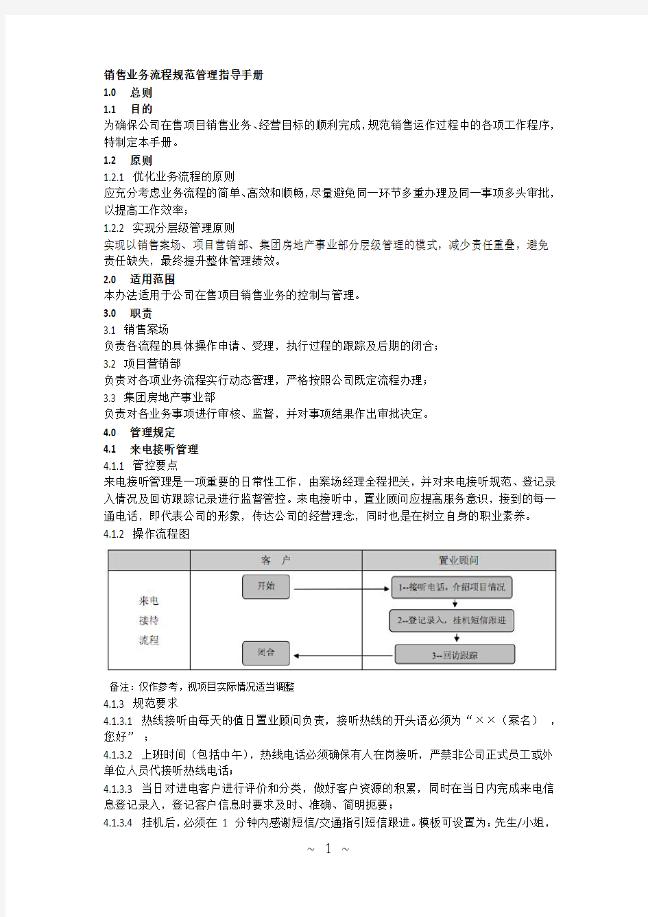 销售业务流程管理指导手册