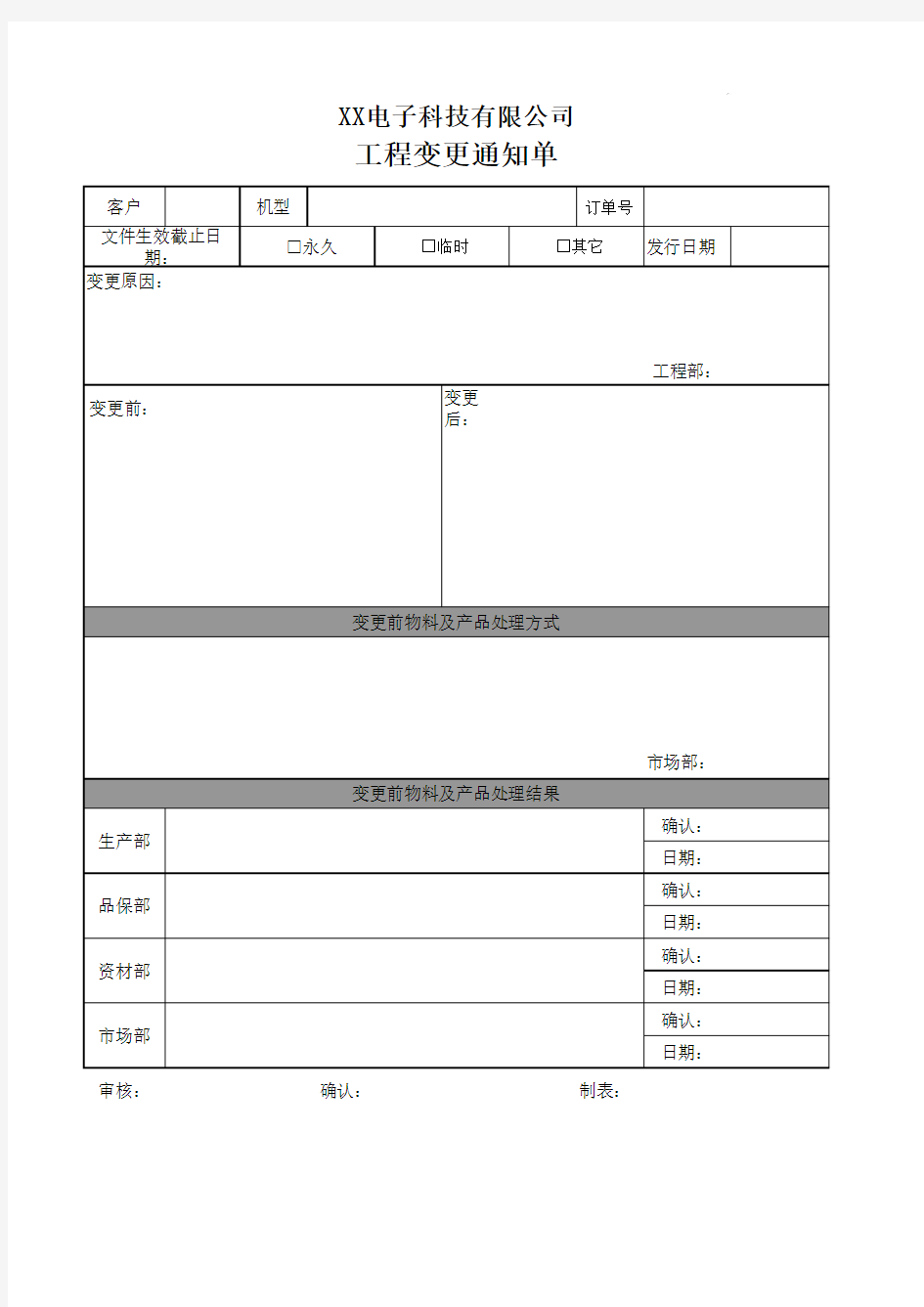 工程变更通知单