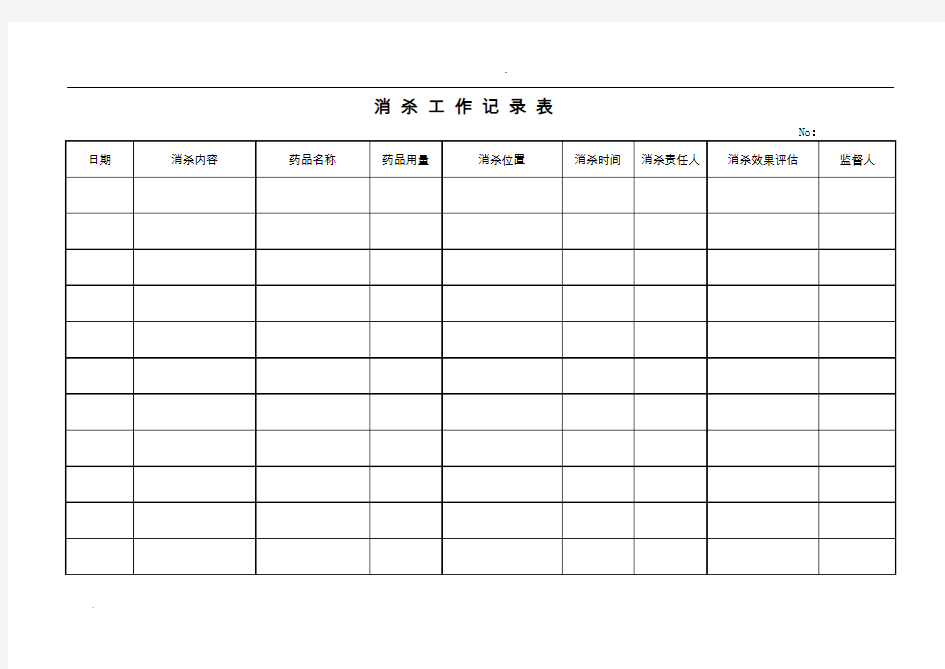 消杀工作记录表