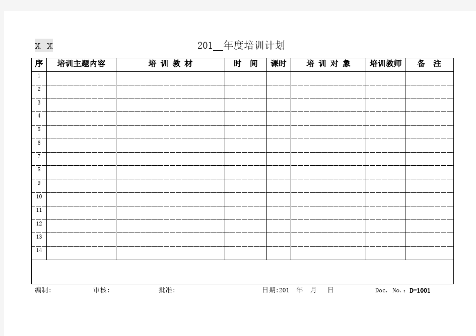 工厂表格大全