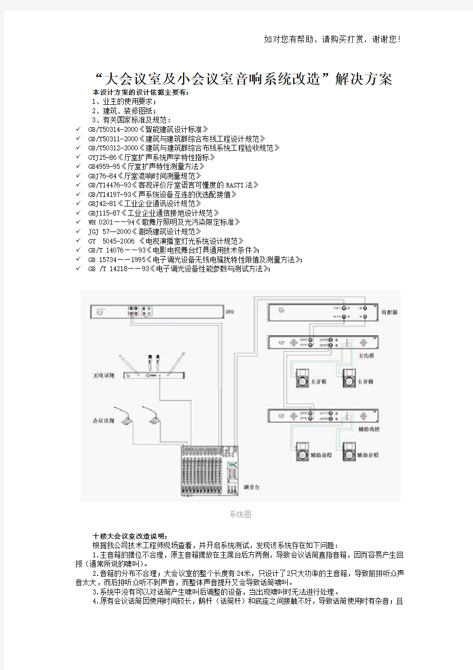 “大会议室及小会议室音响系统改造”解决方案