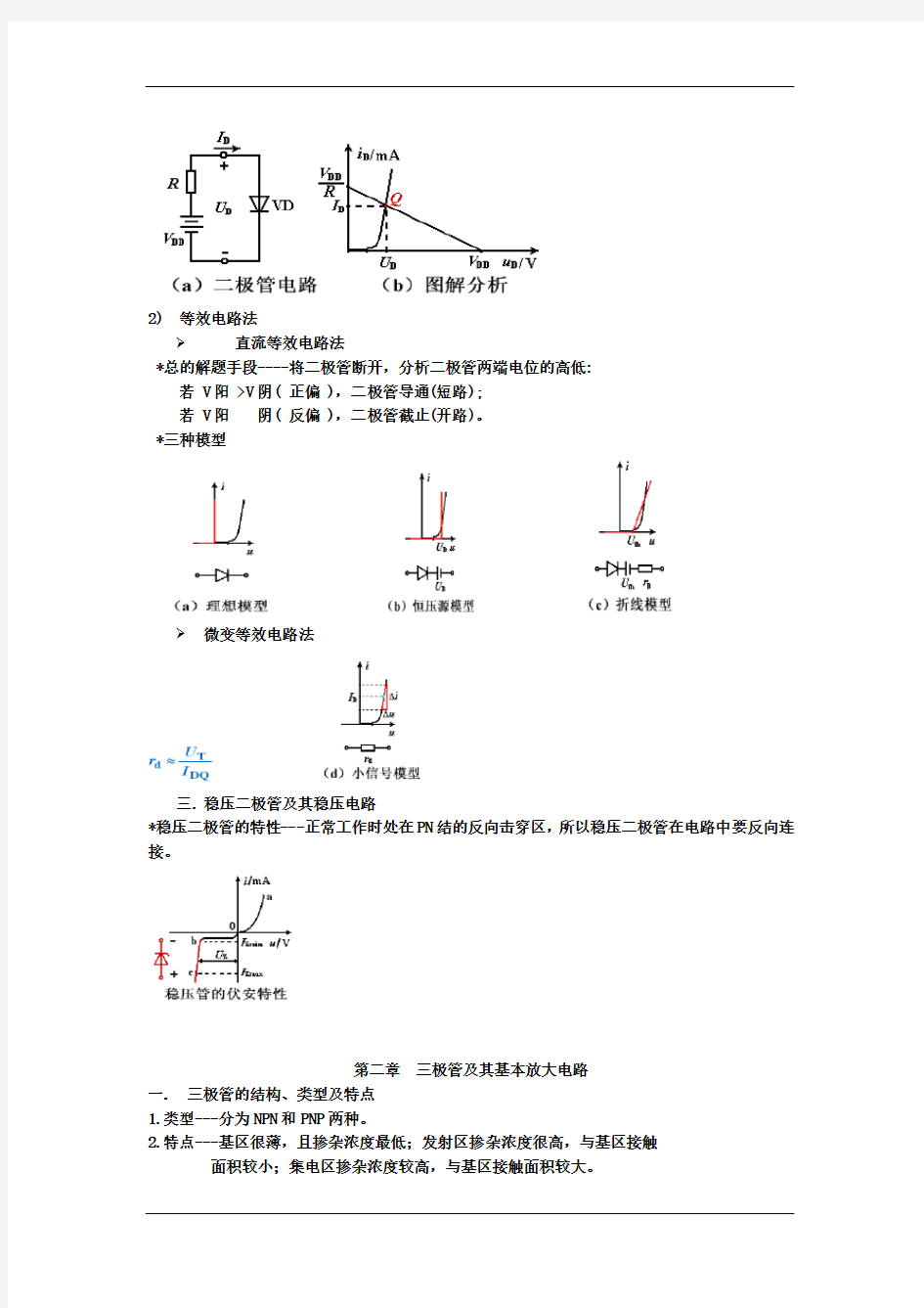 模拟电子技术基础_知识点总结