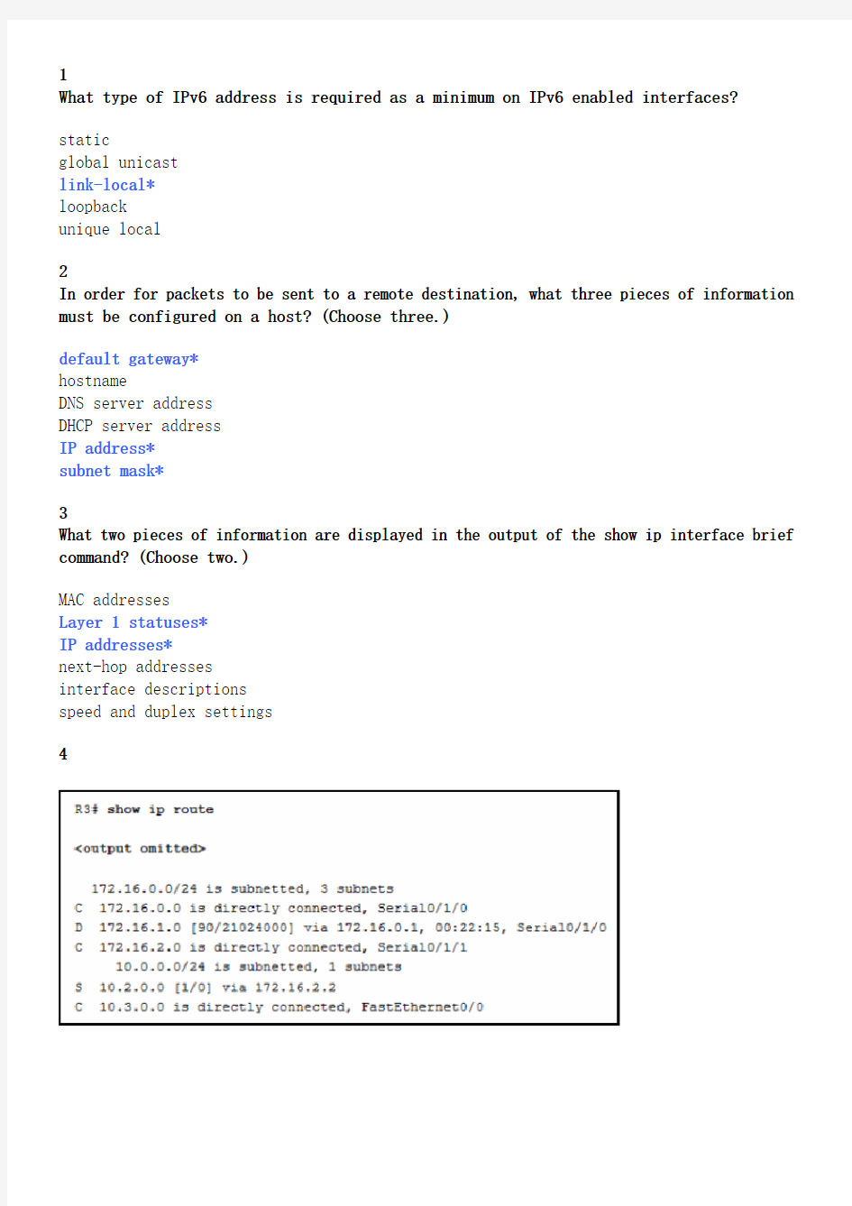 CCNA 2 Chapter 4 v5.0 Exam Answers 2013