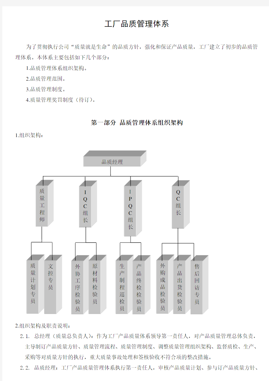 工厂品质管理体系通用版