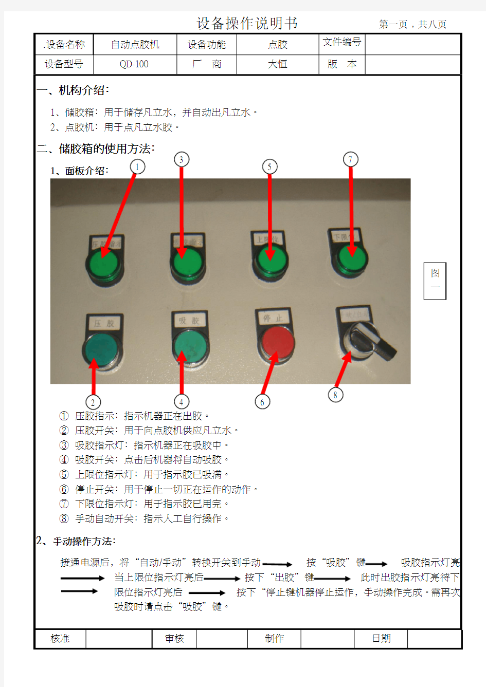 自动点胶机设备操作说明书