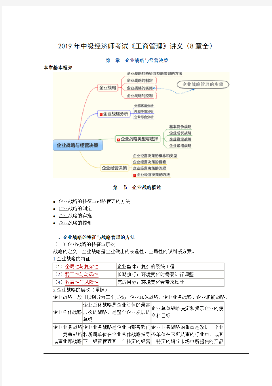 2019年中级经济师考试《工商管理》讲义(全套)