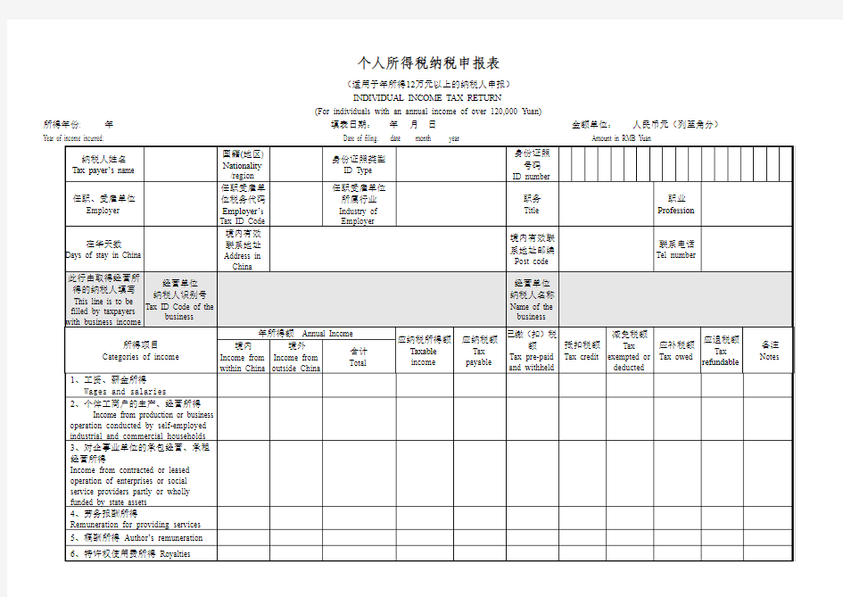 个税申报表