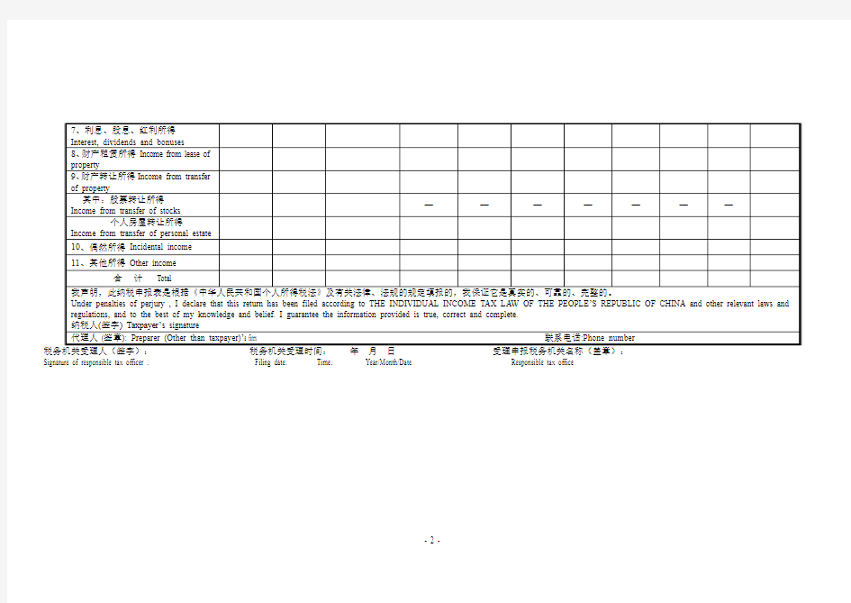 个税申报表
