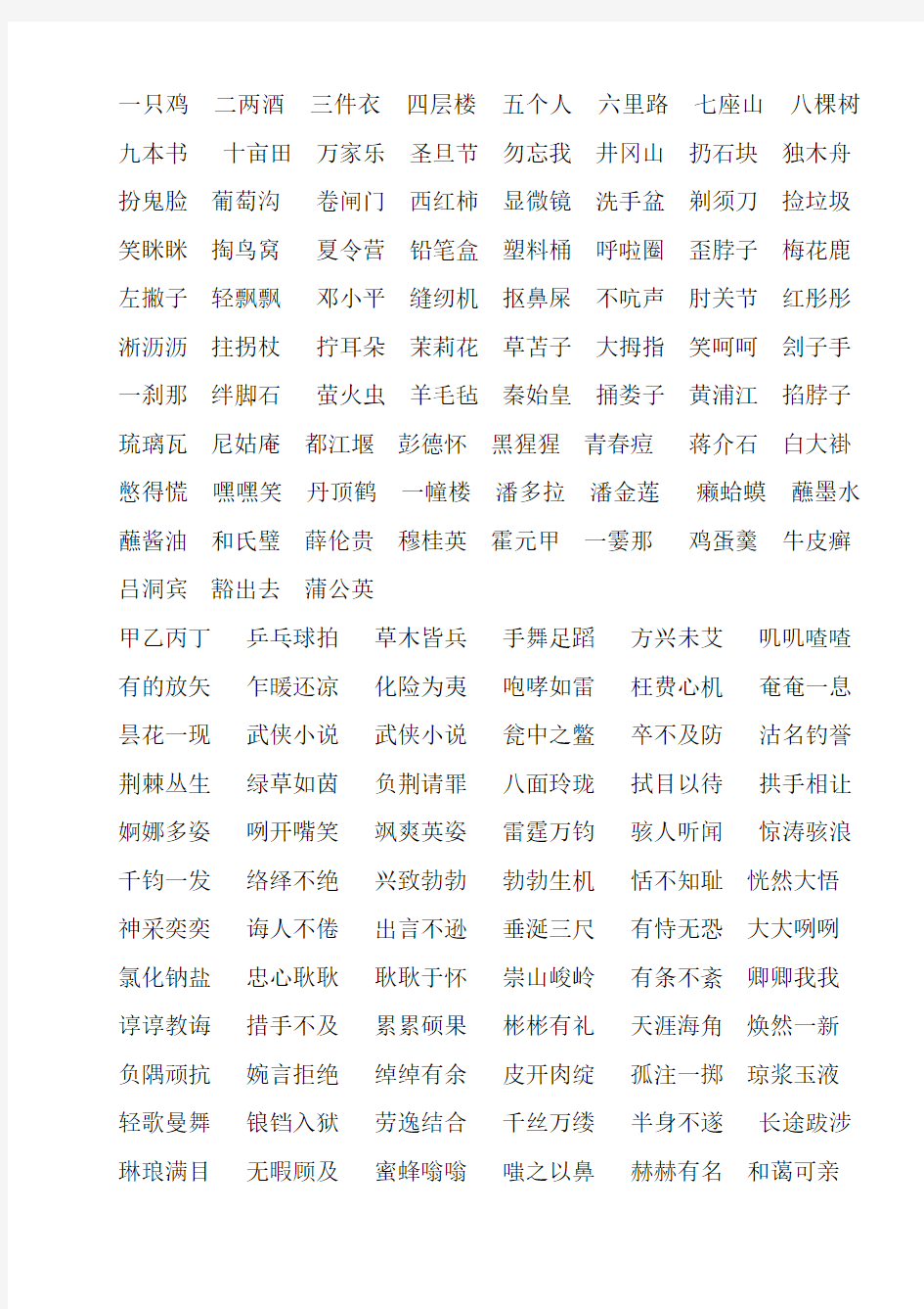 常用字3500组词