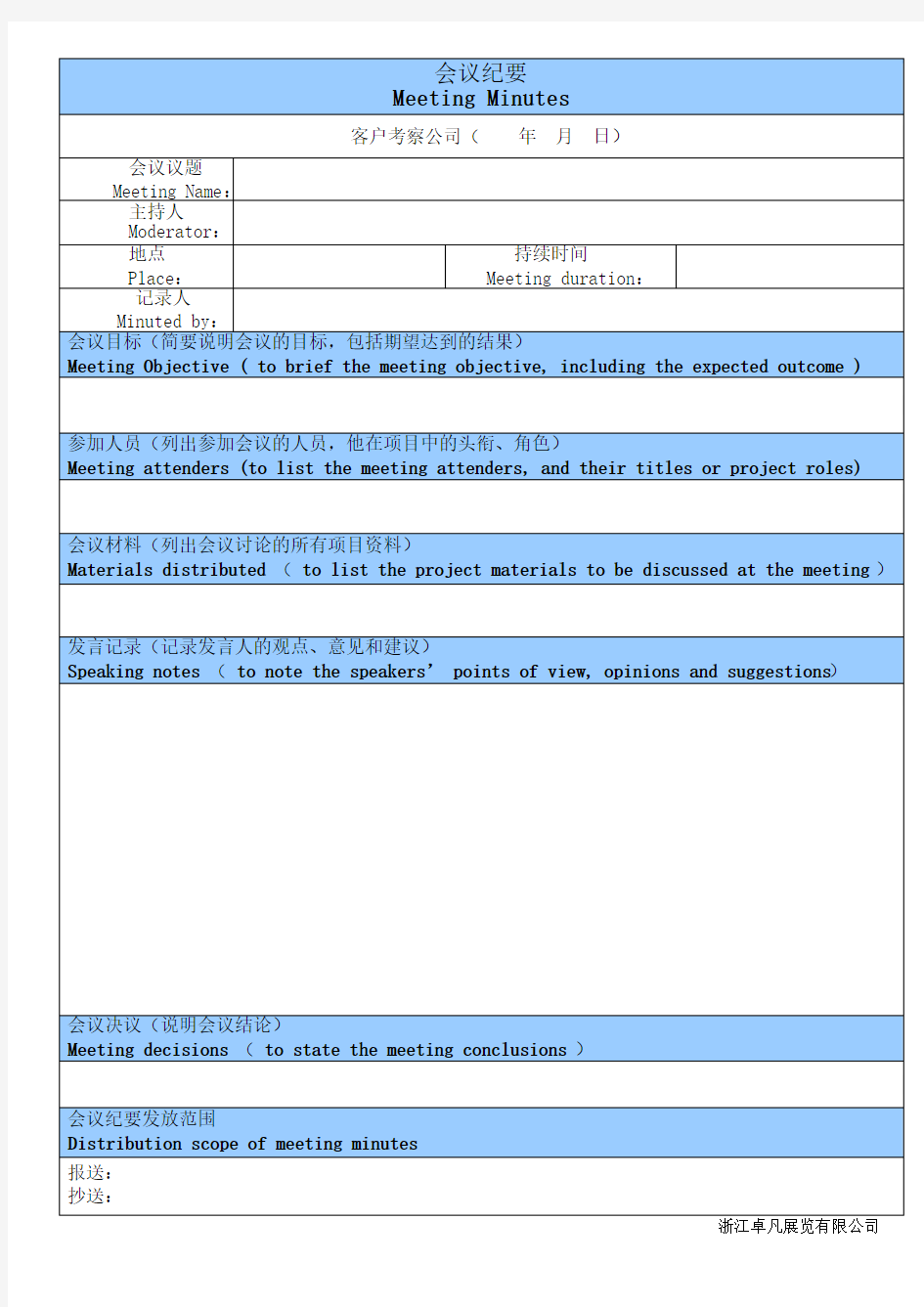 考察会议纪要