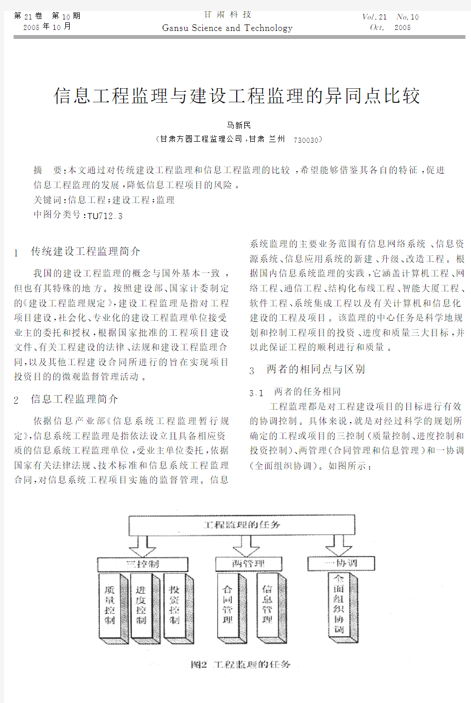 信息工程监理与建设工程监理的异同点比较