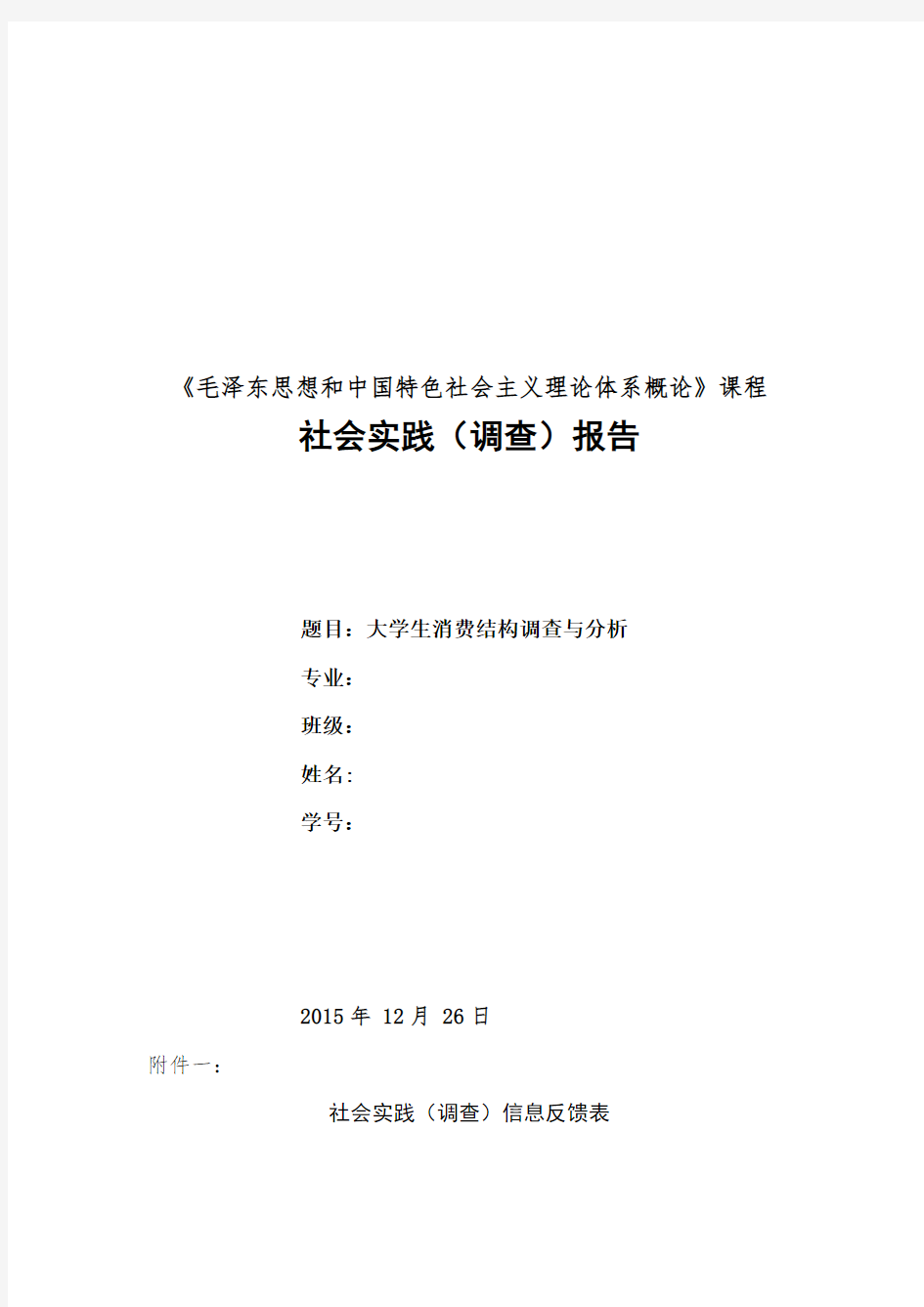 毛概社会实践调查报告范文