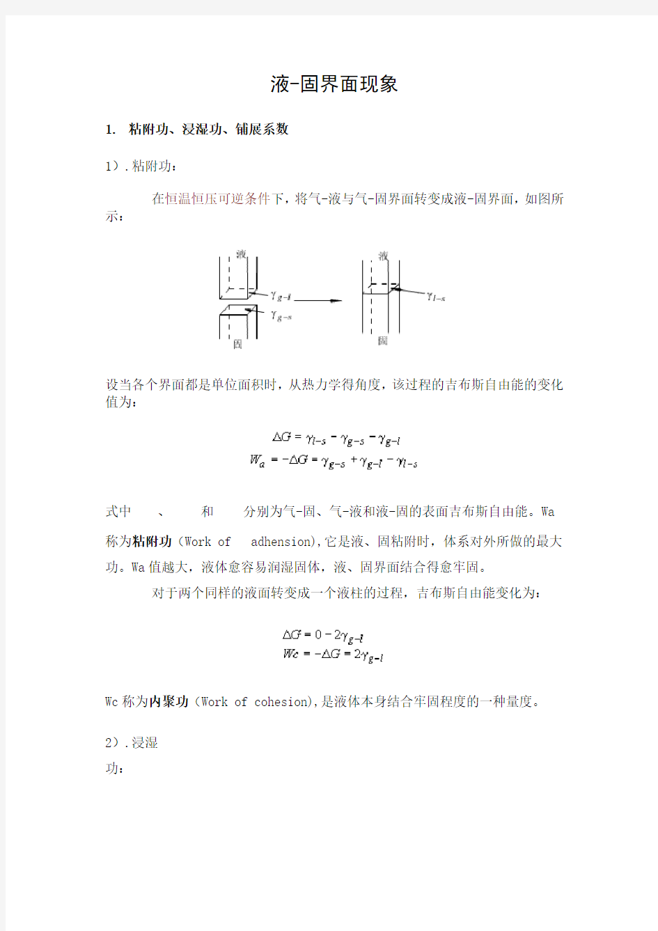 液-固界面现象