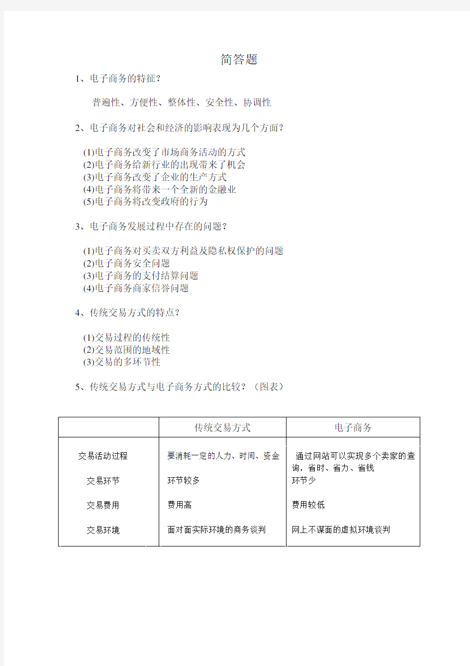 电子商务简答题大全