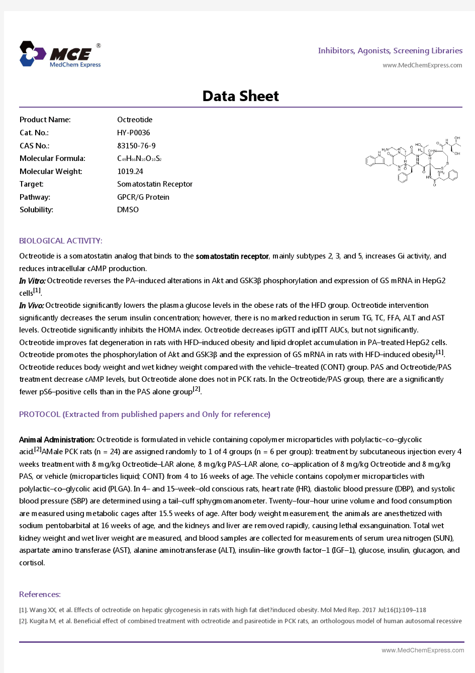 HY-P0036_Octreotide_MCE