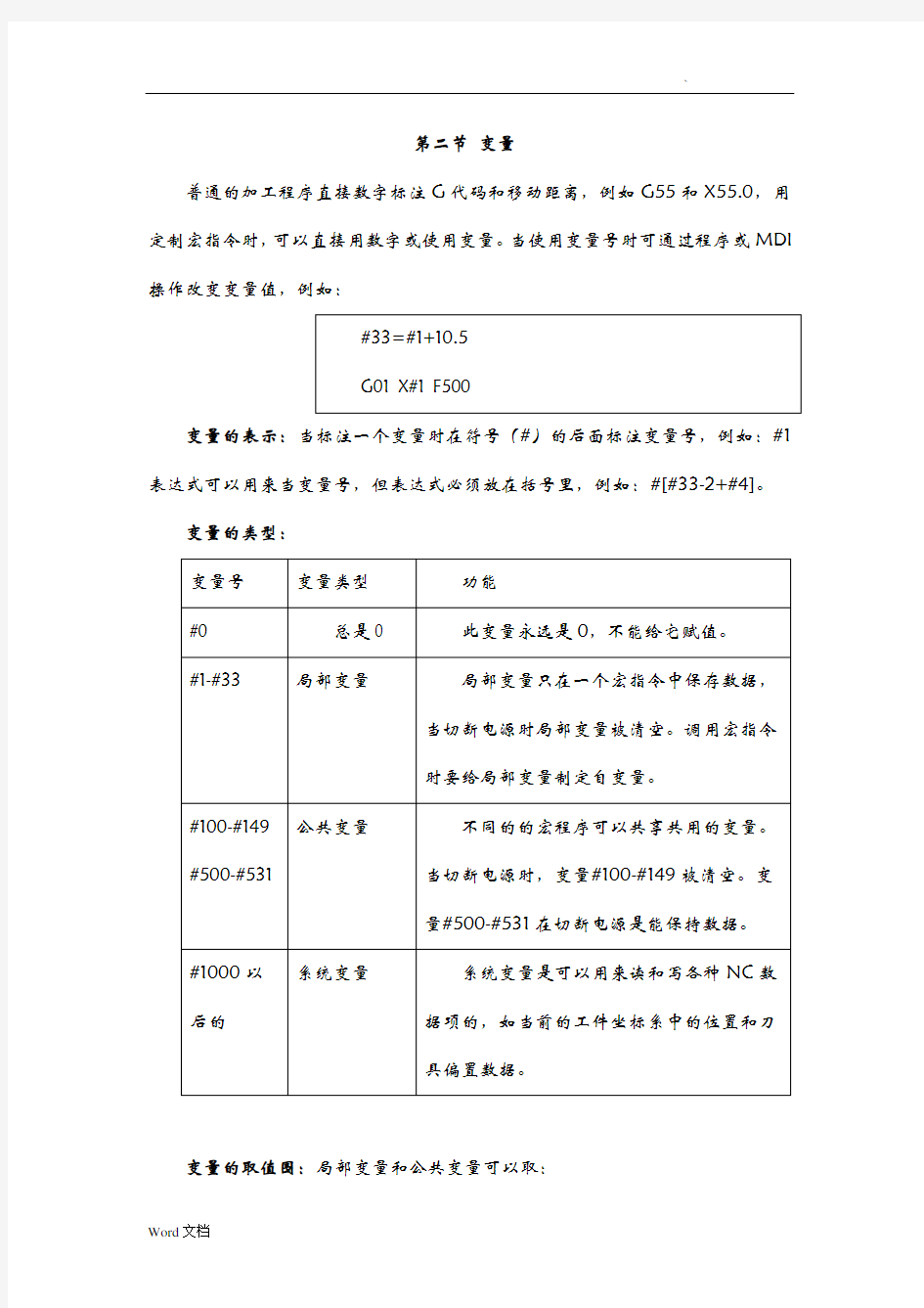 发那科系统变量详解