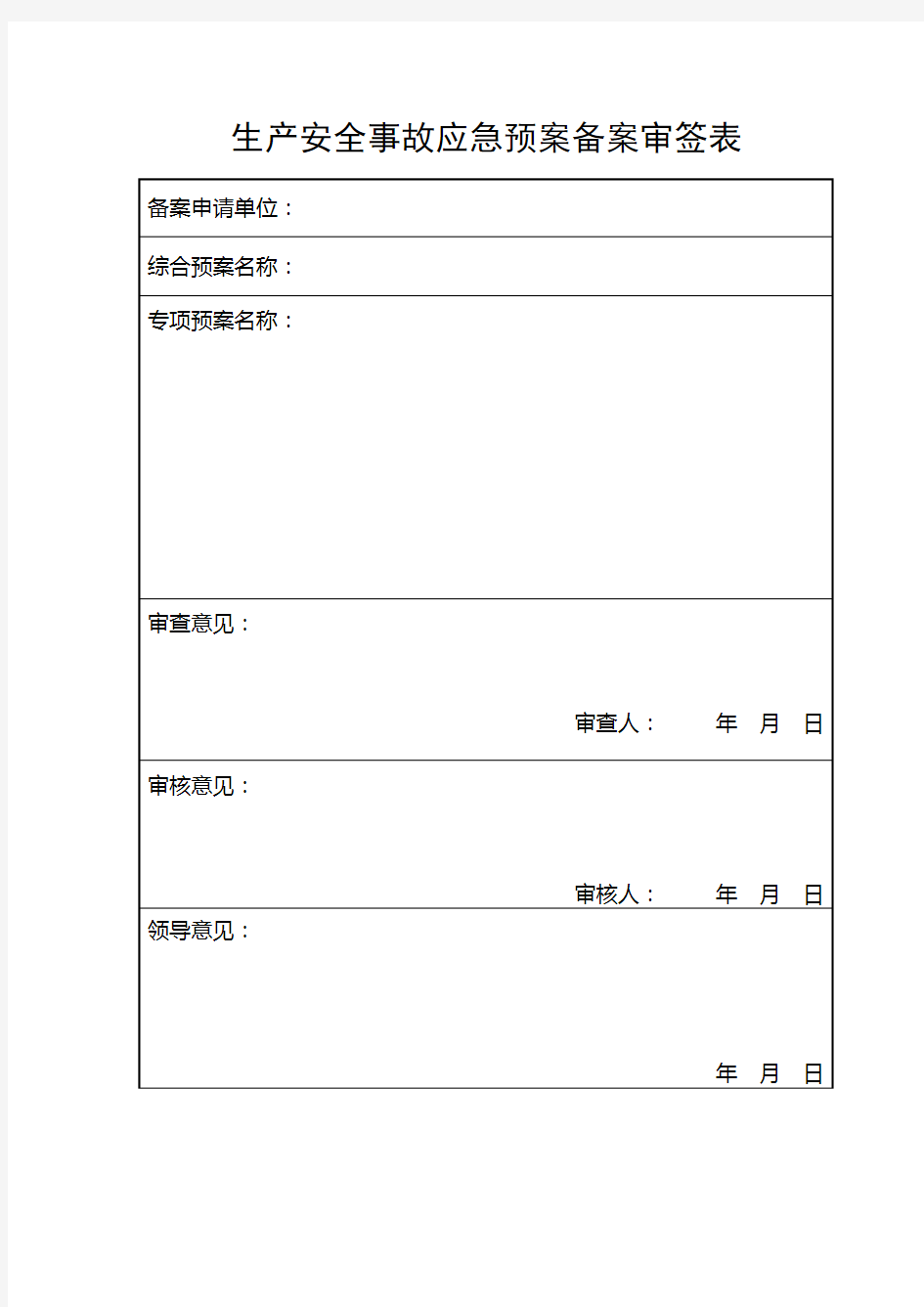 企业应急预案全套评审规则表格