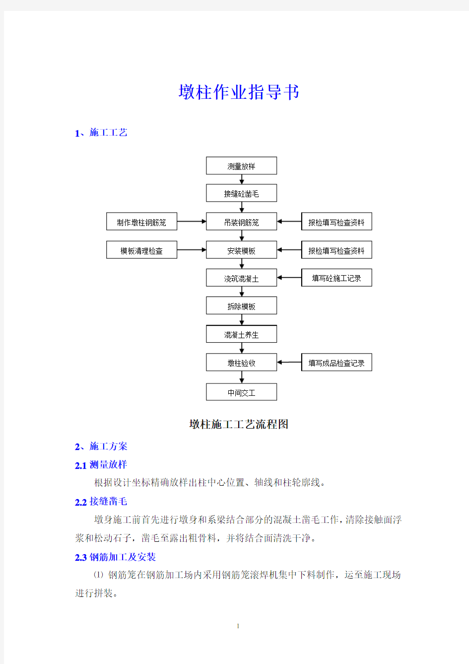 桥梁墩柱施工