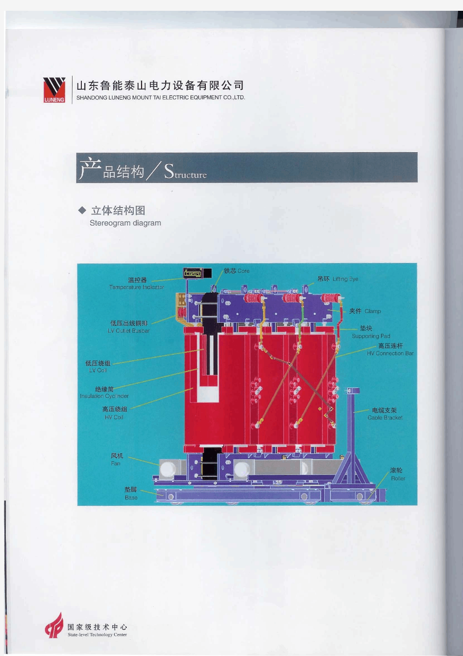 干式变压器立体结构图和总体剖面图