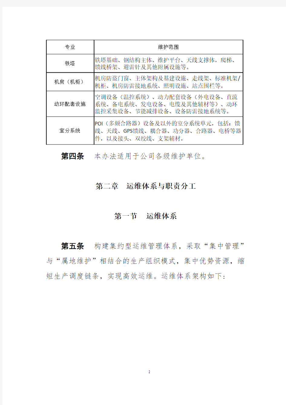 中国铁塔股份有限公司维护管理办法(试行)