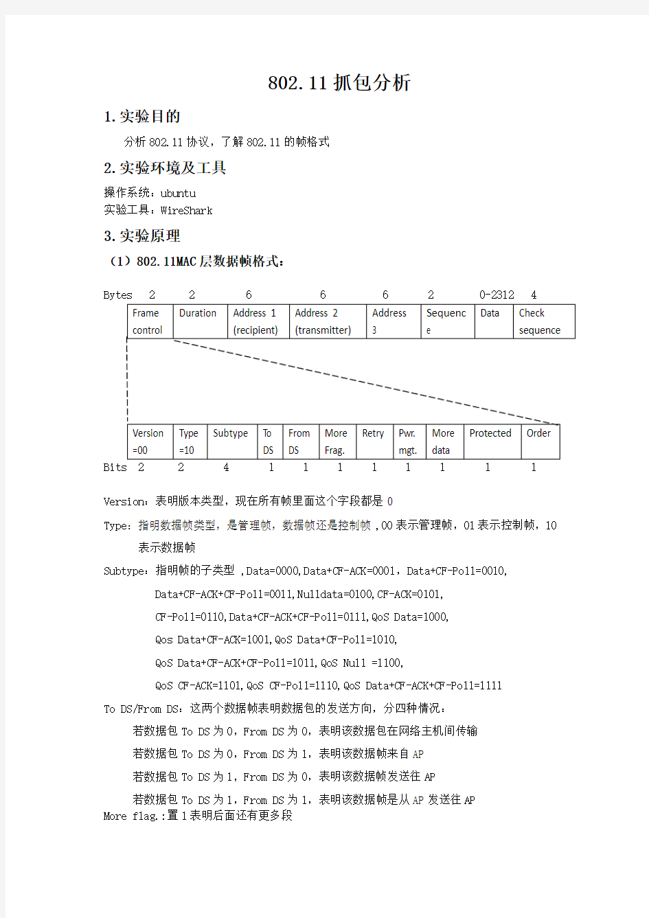 802.11抓包分析