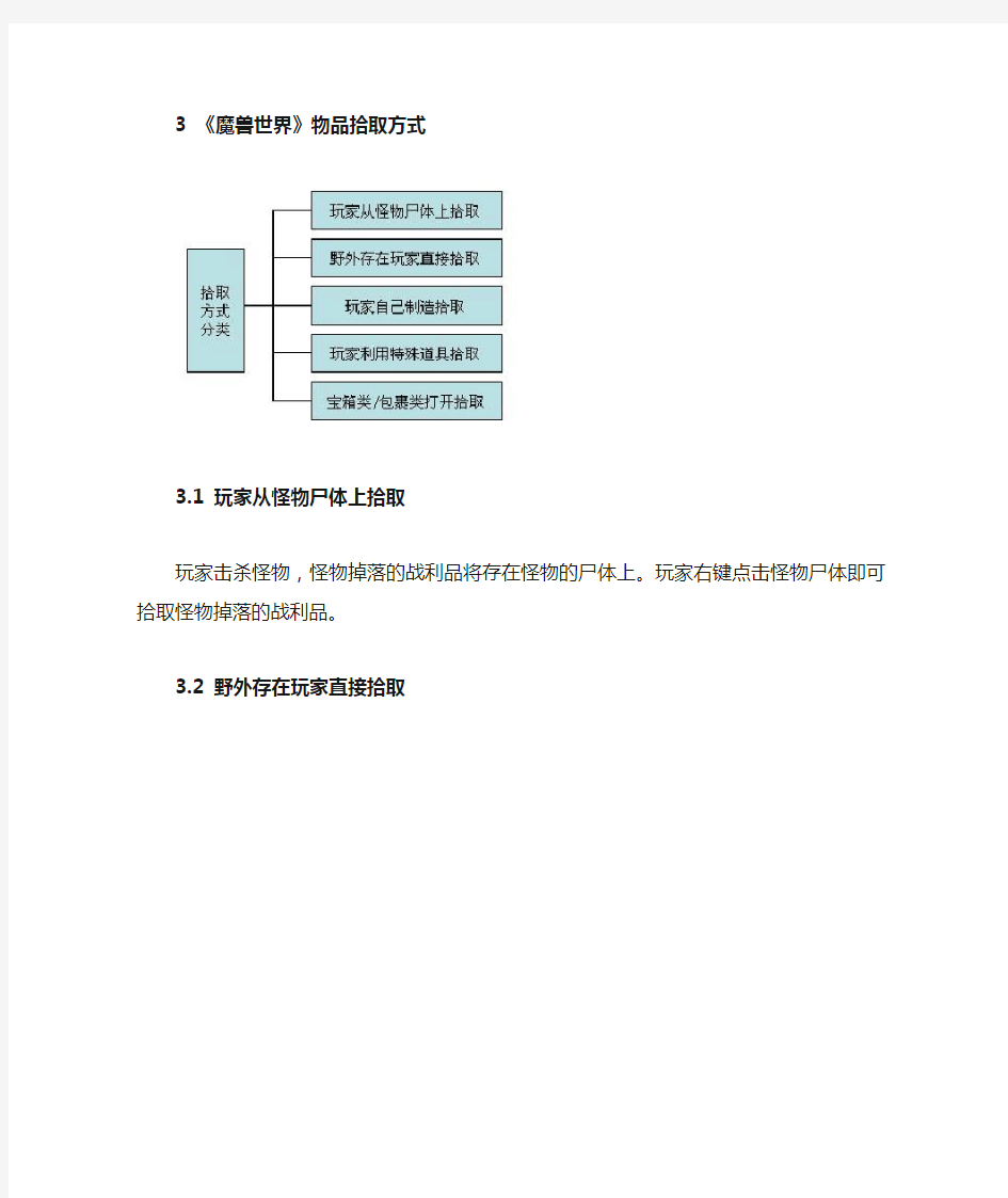 魔兽世界物品拾取方式